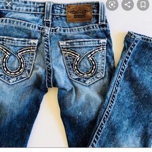 ISO BIG STAR SWEET ULTRA LOW RISE FLARE JEANS